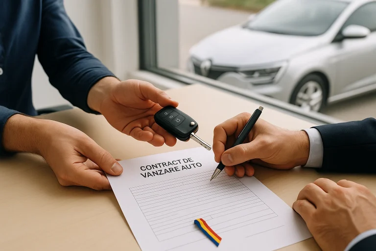 Semnarea contractului de vânzare-cumpărare și predarea cheii autoturismului