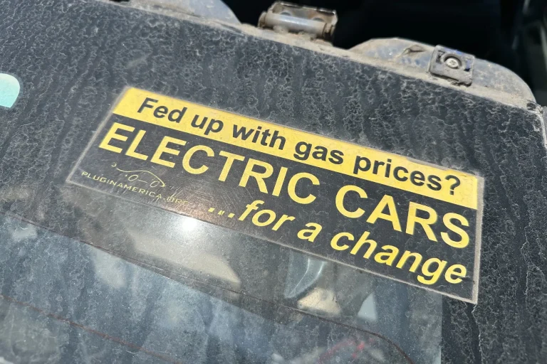 Honda CRX EV conversion in a junkyard