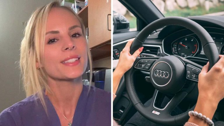 Woman tries to return her brand-new Audi.