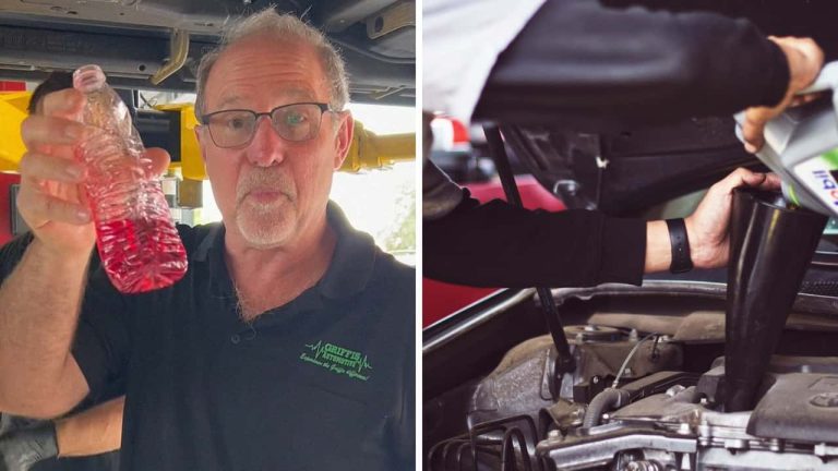 Mechanic Checks Brand-New Transmission Fluid.