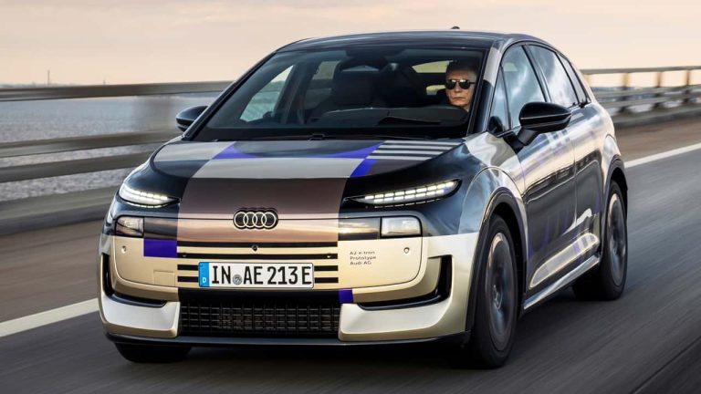 2027 Audi A2 E-Tron camouflaged prototype