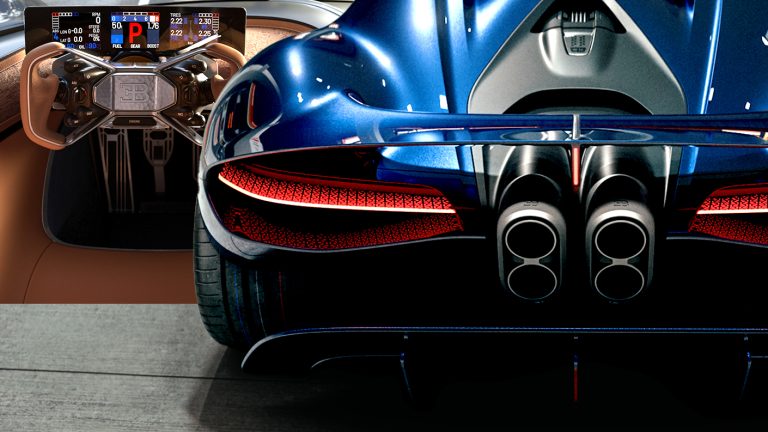 Bugatti Destrier: sculptura pe roți construită pe scheletul Bolide